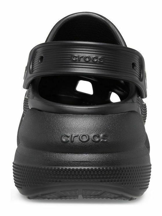 Crocs Classic Crush Ανατομικά Σαμπό Μαύρα