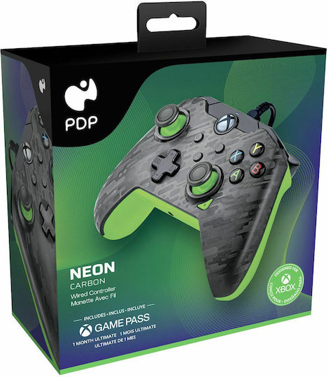 PDP 049-012-CMGG Ενσύρματο Gamepad για PC / Xbox Series / Xbox One Neon Carbon