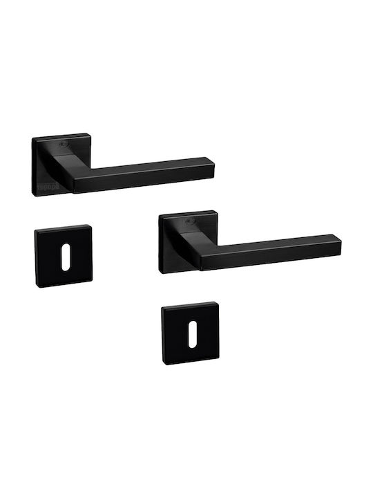 Convex Lever Middle Door with Rosette 865 865ROR5S19S19 Pair with Rosette Black