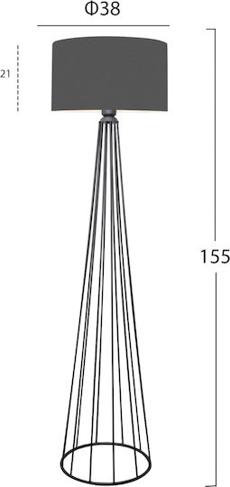 HomeMarkt Φωτιστικό Δαπέδου Υ155εκ. Γκρι HomeMarkt Φωτιστικό Δαπέδου Υ155εκ. Γκρι