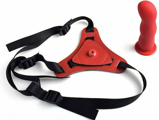 Toyz4lovers Real Safe Stap-on Active Love Gurtzeug mit Dildo 12.50cm in Rot Farbe