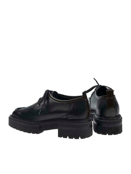 Δερμάτινα Γυναικεία Oxfords σε Μαύρο Χρώμα