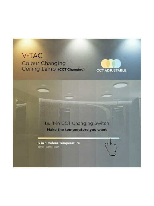 V-TAC Deckenleuchte 26cm Weiß mit Integrierter LED