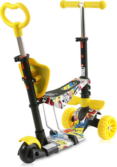 Lorelli Kinderroller Draxter Plus 3-Rad mit Sitz für 3+ Jahre Gelb