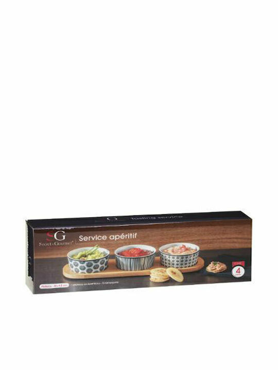 Atmosphera Bohemia Ceramică Suporturi și Tavă Pentru Turn De Desert 3 Locuri Cu Suport Multicolor P10xL29.8xÎ4.5cm Atmosphera Bohemia Ceramică Suporturi și Tavă Pentru Turn De Desert 3 Locuri Cu Suport Multicolor P10xL29.8xÎ4.5cm
