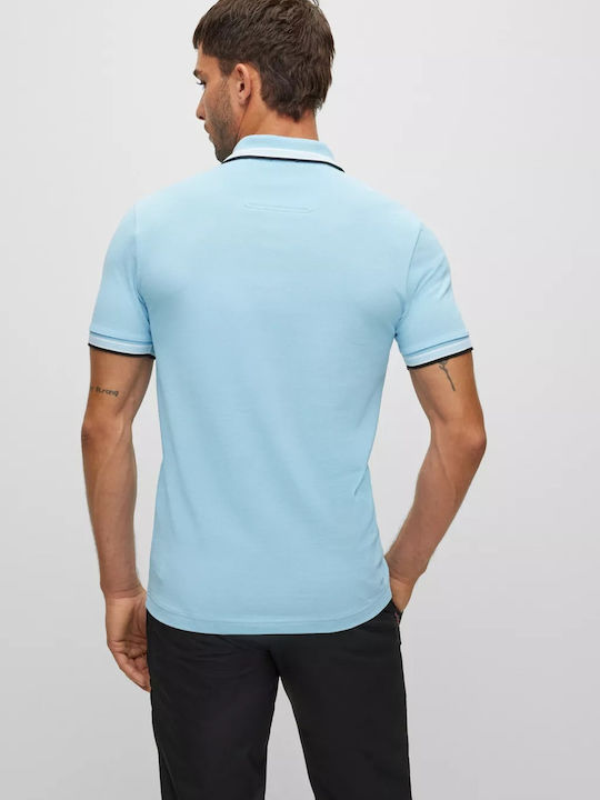 Hugo Boss Bluza pentru bărbați cu mâneci scurte Polo Turcoaz