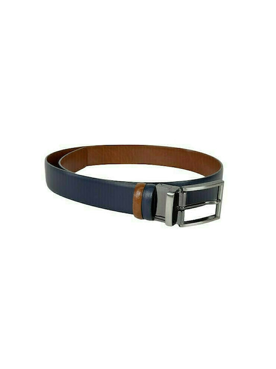 F1357 Men's Leather Double Sided Belt Blue/Tabbac