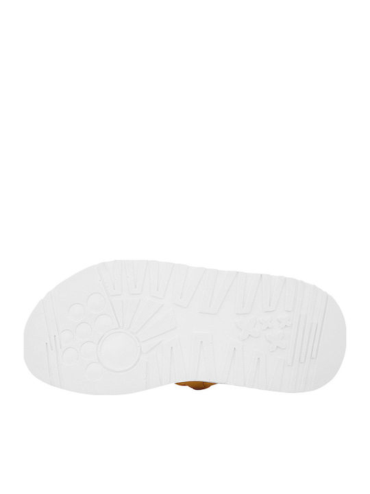 Dottern Leder Herrensandalen in Gelb Farbe