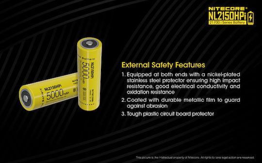 NiteCore NL210HPi Презареждаща батерия 21700 Li-ion 5000mAh 3.6V 1бр