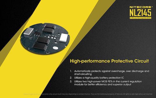 NiteCore NL2145 Презареждаща батерия 21700 Li-ion 4500mAh 3.6V 1бр
