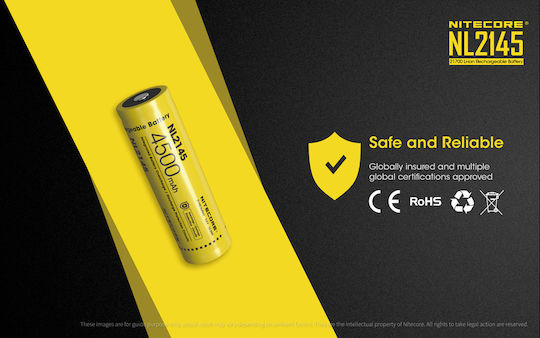 NiteCore NL2145 Презареждаща батерия 21700 Li-ion 4500mAh 3.6V 1бр