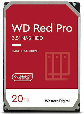 Western Digital Red Pro 20TB HDD Hard Drive 3.5" SATA III 7200rpm with 512MB Cache for NAS / Server