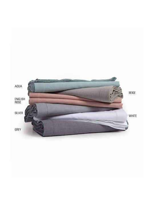 Nef-Nef Homeware Τραπεζομάντηλο Cotton-Linen Silver 150x300εκ.