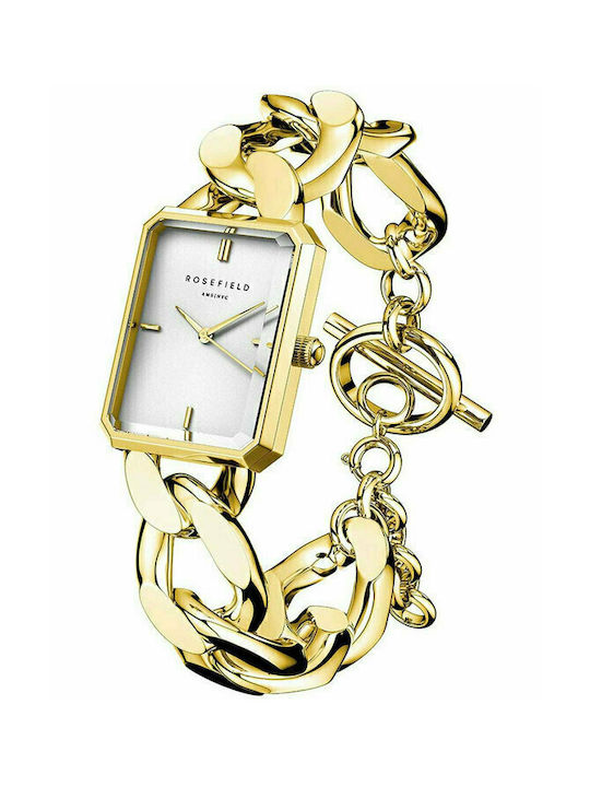 Rosefield The Octagon XS Watch with Gold Metal Bracelet