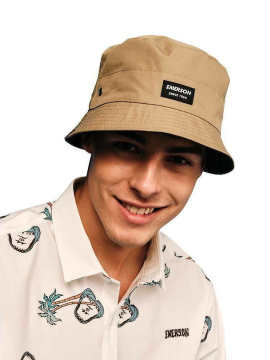 Emerson Fabric Men's Hat Bucket Style Black / Beige