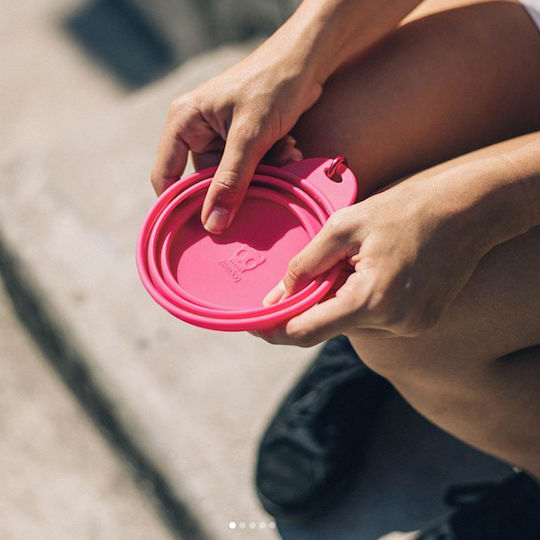 Zee-Dog Bowl Silicone Food & Water for Dog & Cat 500ml 17.5cm in Pink Color