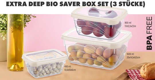 Herzberg Extra Bio Saver Cutie pentru Mâncare Plastic Roșu 3buc