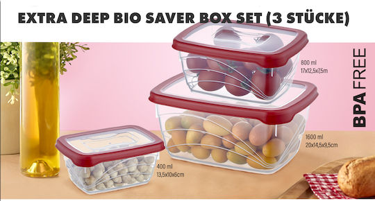 Herzberg Extra Bio Saver Lunchbox Kunststoff Beige 3Stück