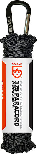 Gear Aid 325 Paracord Medium Duty Σχοινί με Μήκος 15m Μαύρο Σχοινί Επιβίωσης Μαύρο 15m Μαύρο