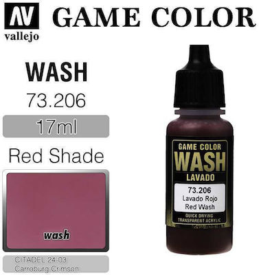 Acrylicos Vallejo Game Air Χρώμα Μοντελισμού Red Wash 17ml