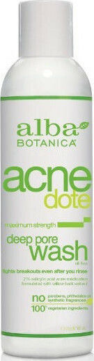 Alba Botanica Acne Dote Deep Pore Wash Υγρό Καθαρισμού Προσώπου για Ακνεϊκές Επιδερμίδες 177ml