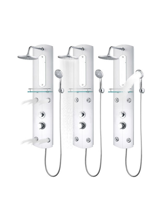 vidaXL Στήλη Υδρομασάζ 110cm Ασημί