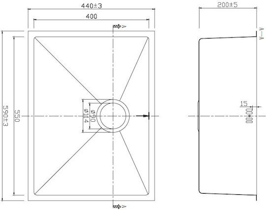 Karag BL 786 BL786 Drop-In Sink Inox Satin W59xD44cm Silver