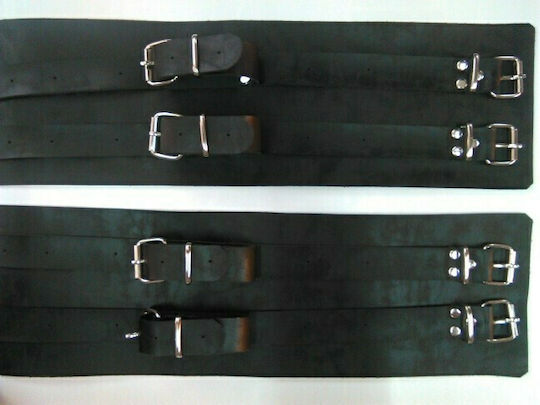 Torso & Limb Restraint Set BDSM Leather Handcuffs for Hands & Thighs