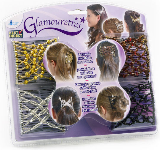 Комплект Гребенчета за Коса Glamourettes Многоцветни 4 Бройки