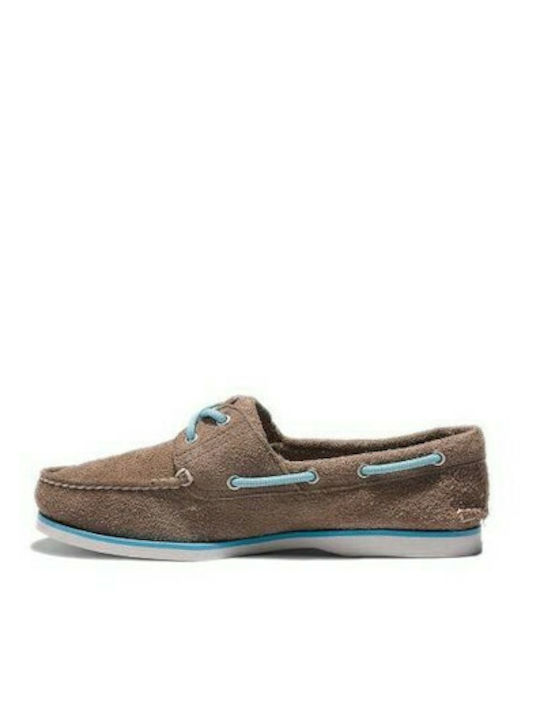 Timberland Classic Boat 2-Eye Δερμάτινα Ανδρικά Boat Shoes σε Γκρι Χρώμα