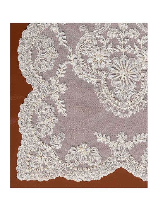 Silk Fashion YL12A-176 Polyester Knitting Tablecloth Runner Beige 135x135cm