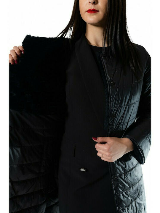 BRIANNA WOMEN'S LONG DOUBLE BREASTED JACKET BLACK