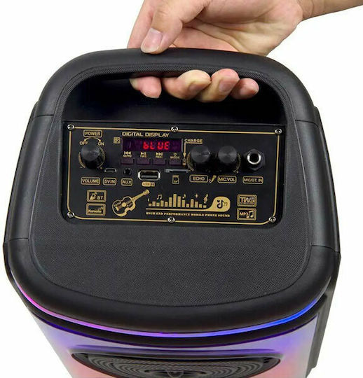 V-TAC Karaoke Speaker with Wired Microphone and Lighting Effects 7676 Black