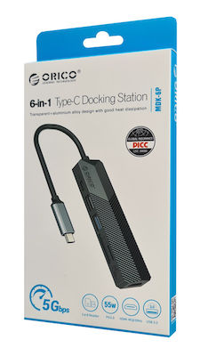 Orico MDK-6P USB-C Docking Station with HDMI 4K Gray