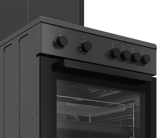 Beko Κουζίνα 72lt με Εμαγιέ Εστίες Π60εκ. Μαύρη