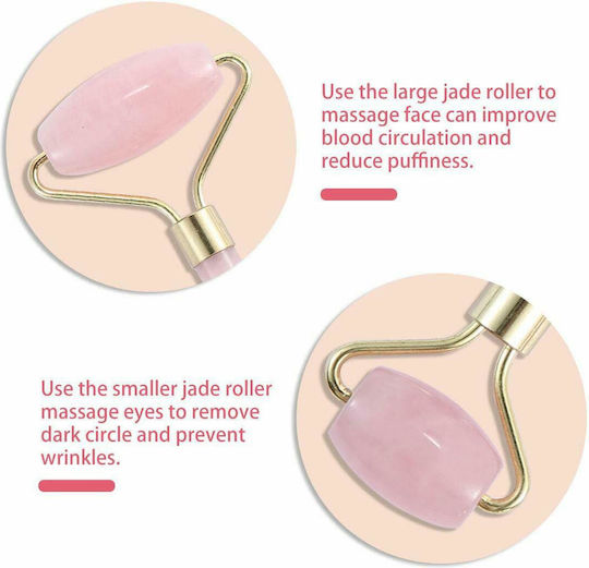 Garden Face Roller & Gua Sha Tool Made of Jade 2pcs