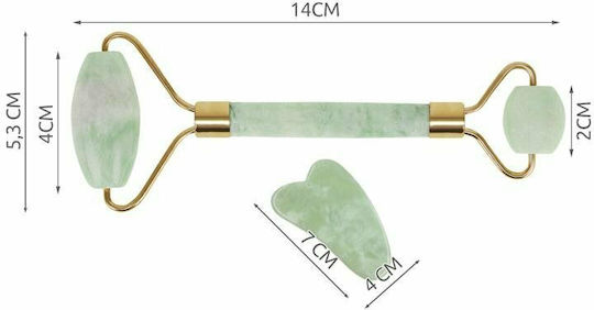 Iso Trade Set Rolă Facială și Unealtă Gua Sha din Jad