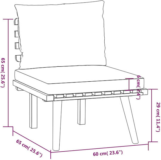 Garten- und Outdoor-Möbelsets Typsatz Wohnzimmer 6 Stück Akazie mit Kissen