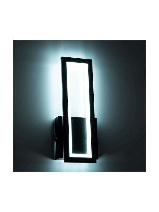 GloboStar Tiara Modern Lamp Wall with Integrated LED and Adjustable White Light Black 32x32cm