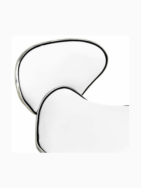 Office Desk Stool with Backrest White 46.5x48x69cm