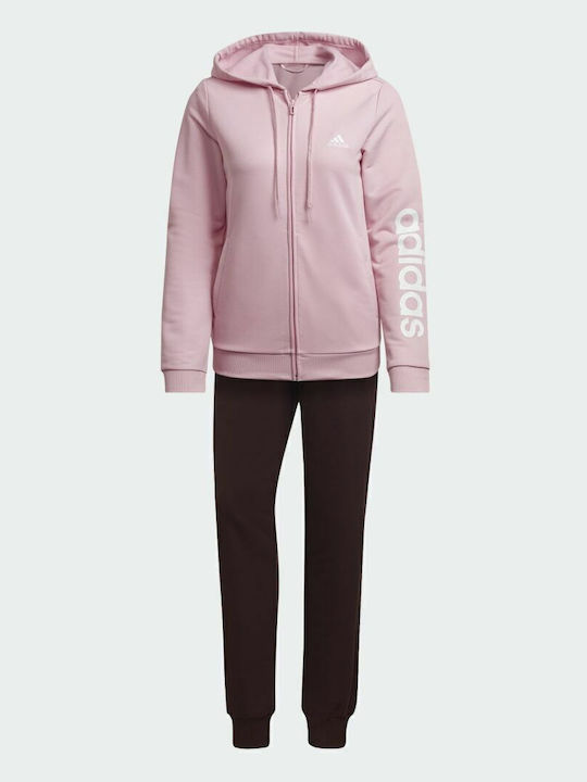 Essentials Linear French Terry Σετ Φόρμας Fleece True Pink/Shadow Maroon