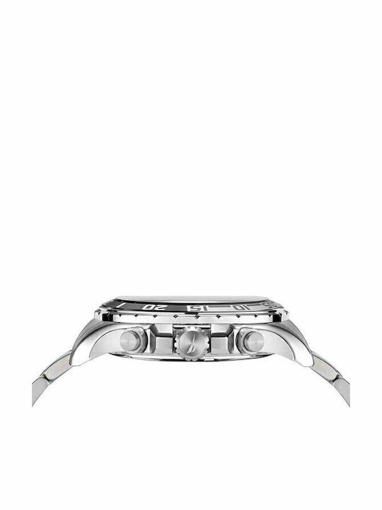 Nautica Herrenuhr 46mm Chronograph Batterie mit Silber Metallarmband