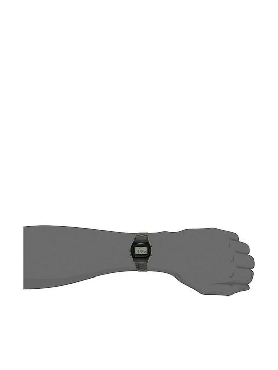 Casio Vintage Edgy Digital Men's Watch 35mm Battery with Black Metal Bracelet