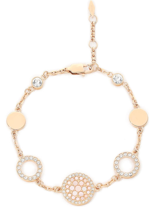 Fossil Women's Bracelet made of Steel Gold Plated with Zircon