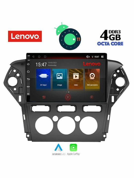 Lenovo Car Audio System for Ford Mondeo 2010 - 2013 with A/C (Bluetooth/USB/AUX/WiFi/GPS/Apple-Carplay/CD) with Touch Screen 10.1"