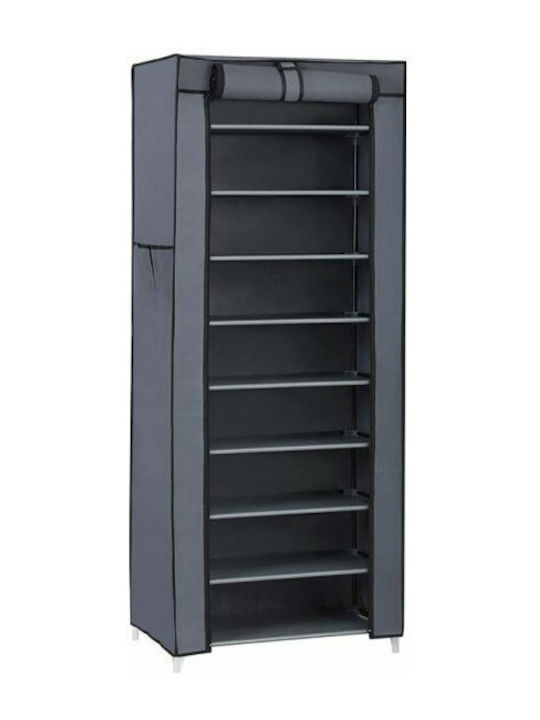 Organizatoare Pantofi Din Textil Cu 9 Rafturi Gri L58xA28xÎ160cm