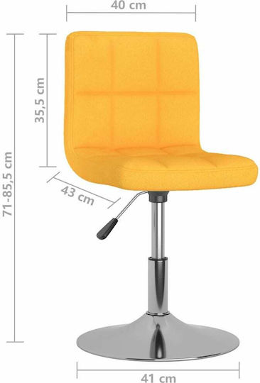 Stool Bar with Back & Adjustable Height Yellow 6pcs 40x43x71-85.5cm