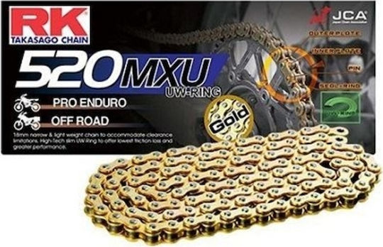RK Αλυσίδα Κίνησης 520MXU Χρυσή