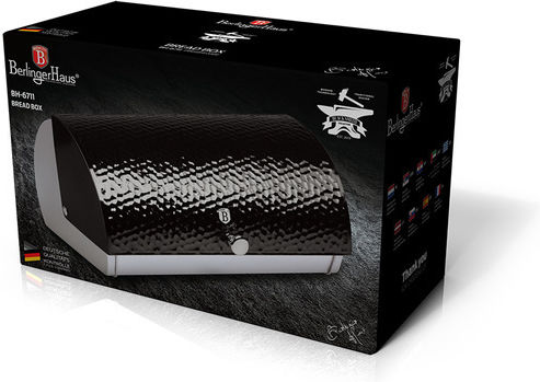 Berlinger Haus Bread Box with Lid Metallic Black