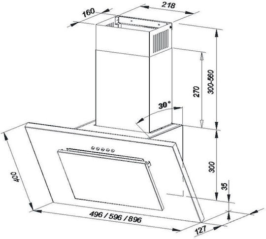 Maan Vertical P 2 50 Απορροφητήρας Καμινάδα 50cm Λευκός